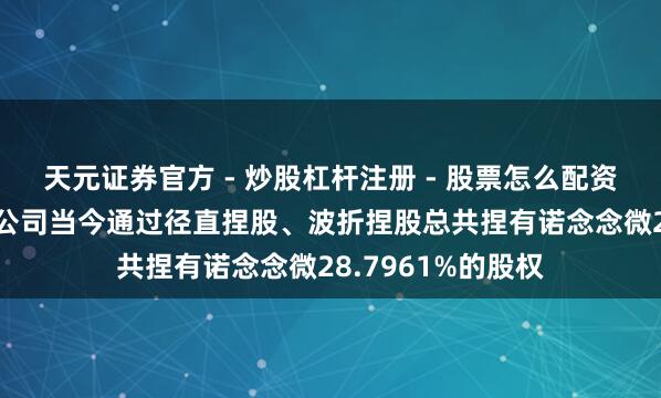 天元证券官方 - 炒股杠杆注册 - 股票怎么配资开户 经纬辉开：公司当今通过径直捏股、波折捏股总共捏有诺念念微28.7961%的股权