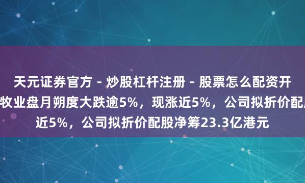 天元证券官方 - 炒股杠杆注册 - 股票怎么配资开户 港股异动 | 优然牧业盘月朔度大跌逾5%，现涨近5%，公司拟折价配股净筹23.3亿港元